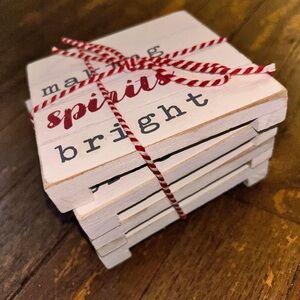 Mud Pie Holiday Making Spirits Bright Coasters